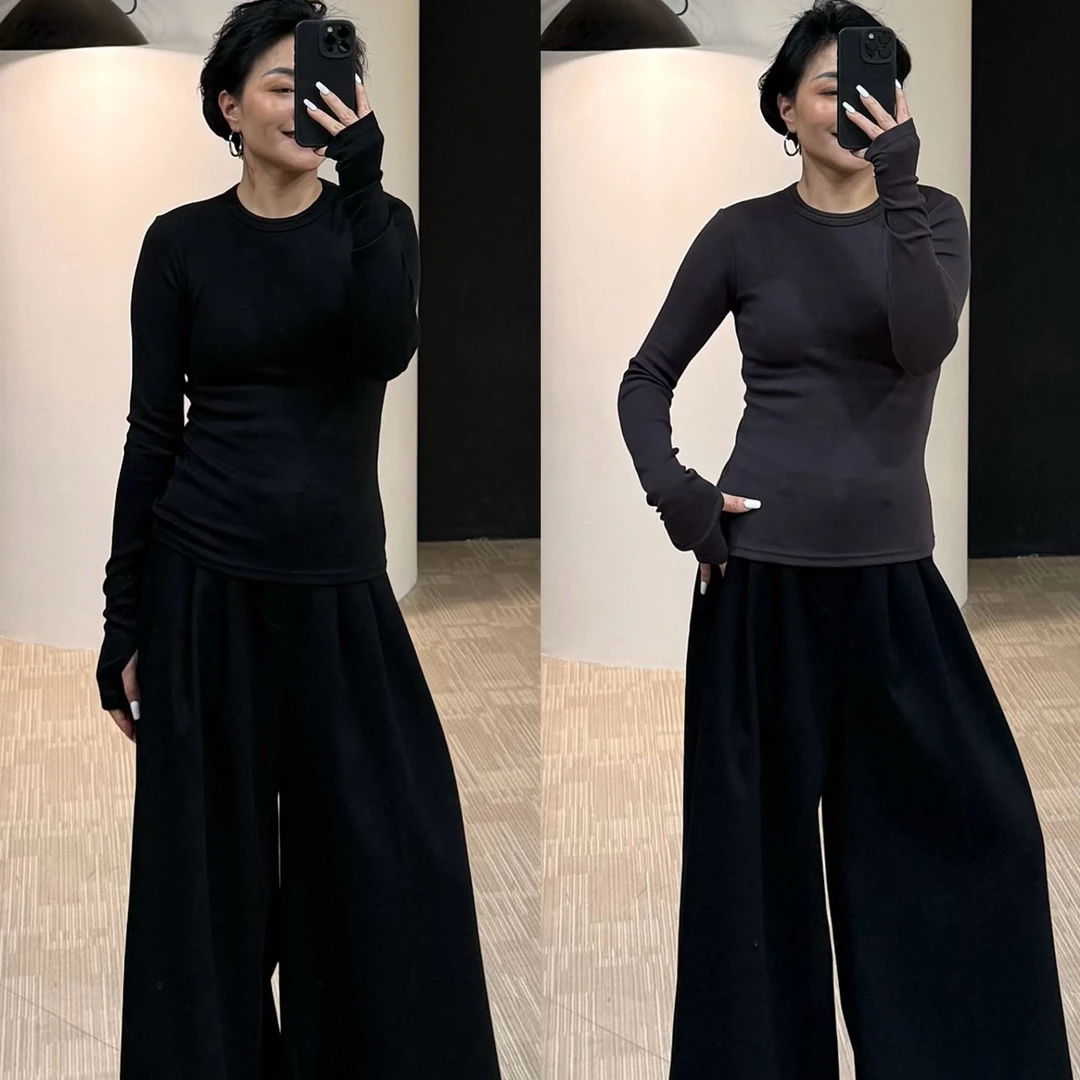 美丽定制极简法式圆领百搭打底160斤以内