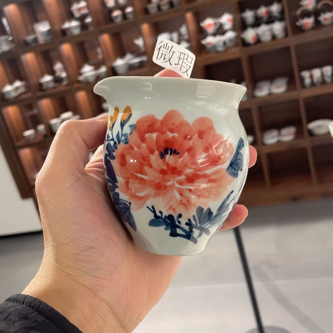 釉下手绘茶具微瑕