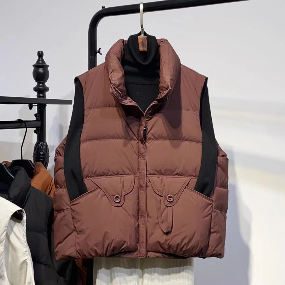 白鸭绒轻薄立领背心马甲女2025冬季保暖显瘦坎肩外套潮流百搭休闲