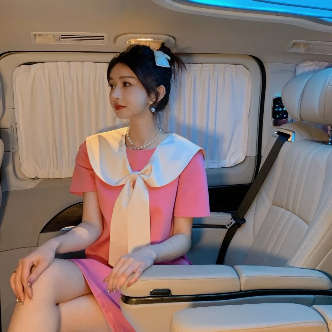 阿姐家大麦x 2025娃娃领超显瘦轻奢连衣裙女  AJSN32131