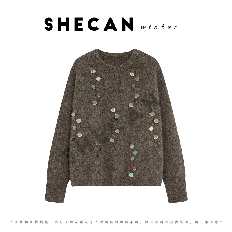 SHECAN【星光点缀 】 冬季新款含安哥拉山羊毛毛衣时尚4DA029