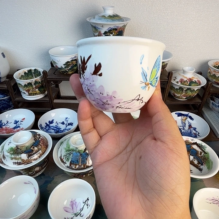 忠意堂釉下彩紫藤花