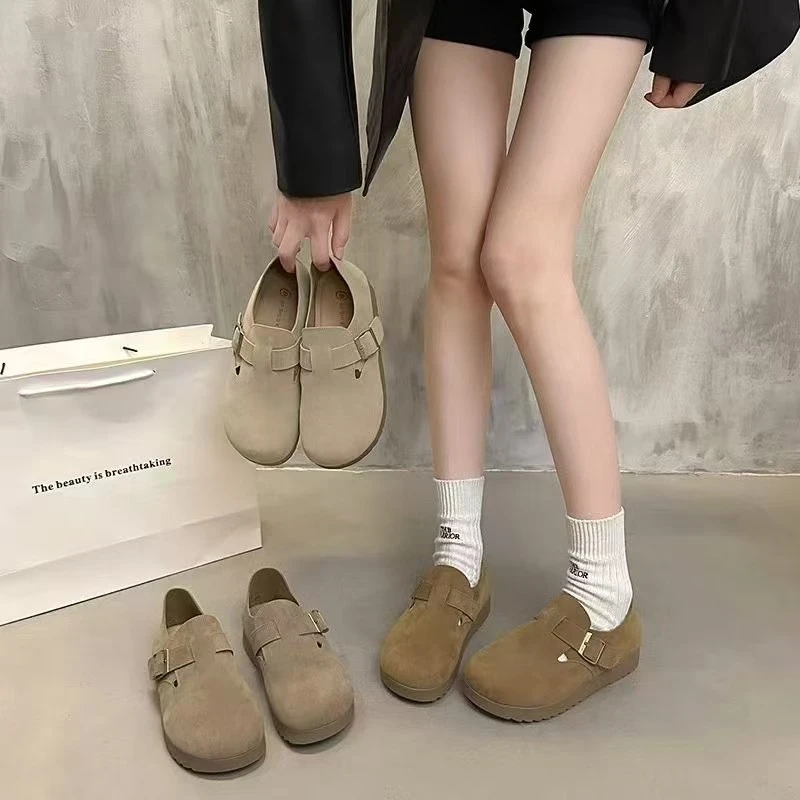 【小张精选】复古单鞋2025春季新款一脚蹬博肯鞋森系全包休闲单鞋