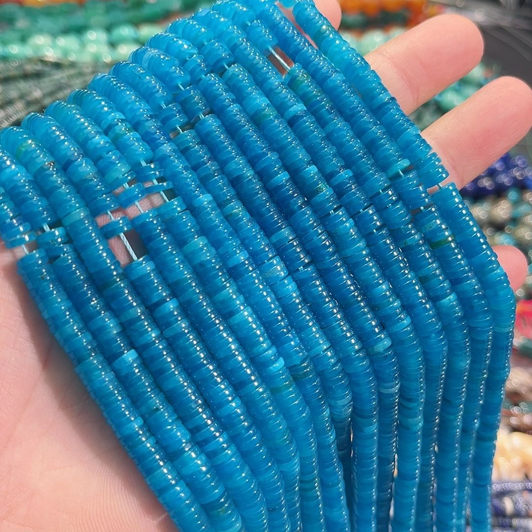 玛瑙/玉髓合金珠宝半成品蓝玛瑙隔片6x1.3mm