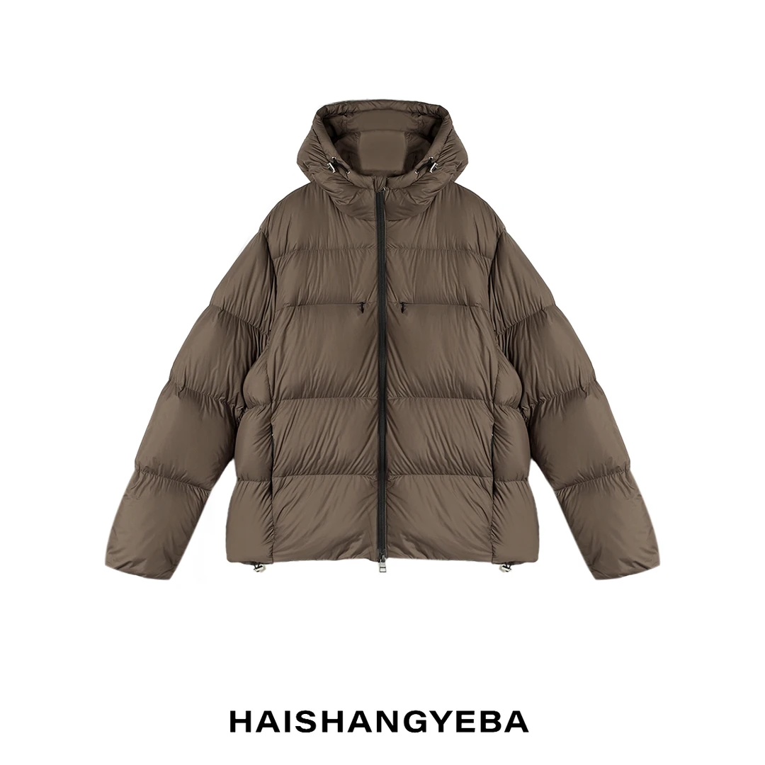 【海上叶爸】新款2025秋冬百搭95白鹅绒男女同款连帽通勤保暖羽绒服