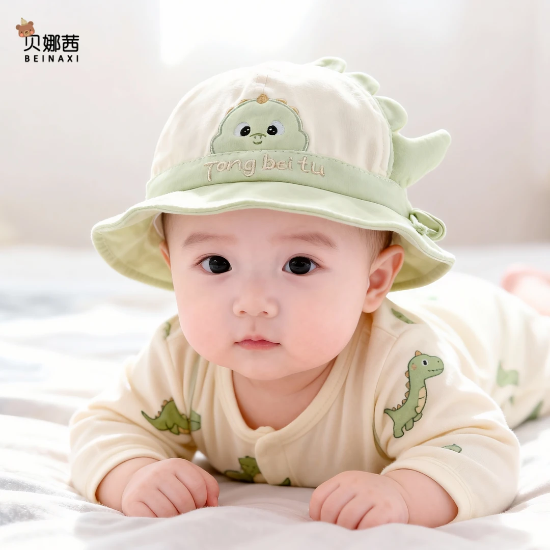 Beinaqian/贝娜茜婴儿帽子春秋薄款男宝宝女洋气遮阳防晒帽渔夫帽