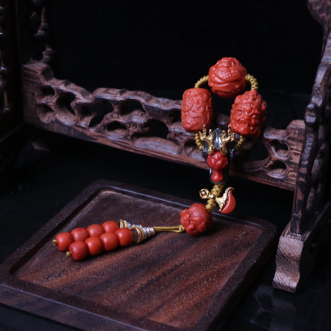 高品精美南红玛瑙DIY南红三通套装配饰一个d699