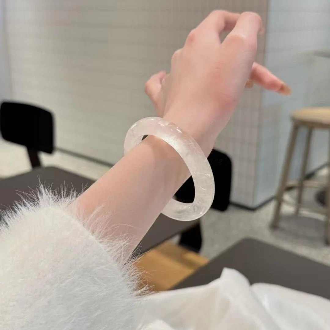 钛钢手镯 木木（RZ7751） 带纹理白月光闭口手镯