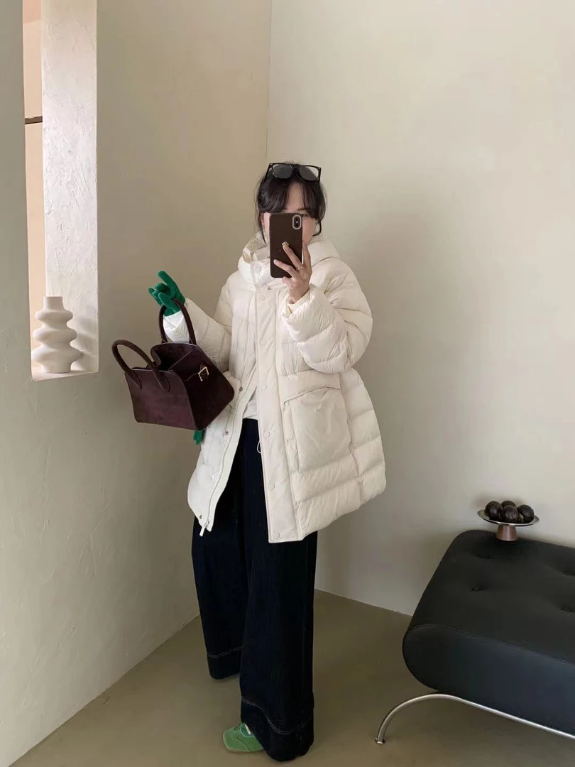 9053号#8029#纯色固定连帽简约休闲内里抽绳收腰填充外套