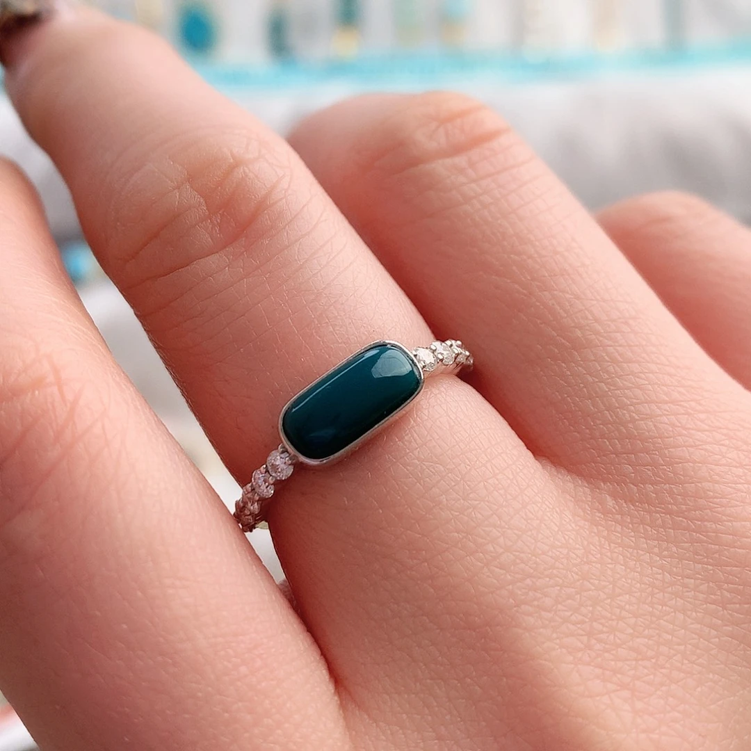 绿松石精品转运珠戒指18K金镶嵌