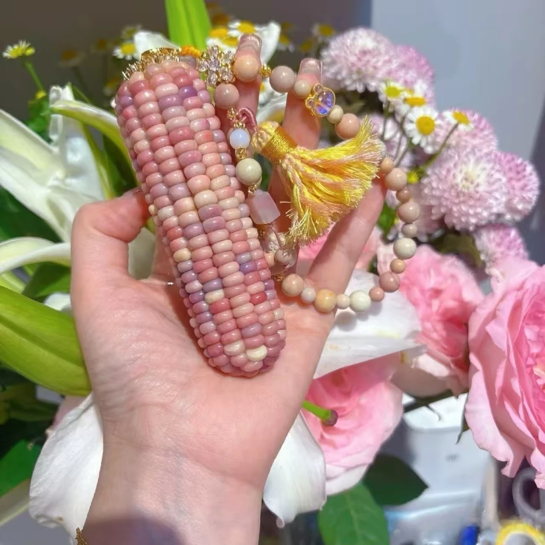 定制款文玩玉米专拍链接天然七彩宝石手把件DIY成品私拍随机发