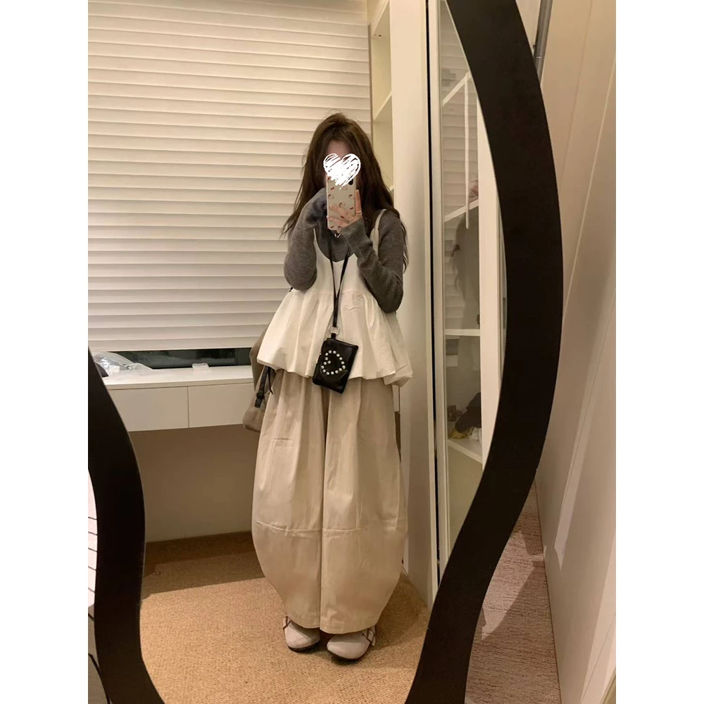 修身内搭针织衫+吊带背心+宽松阔腿裤   60256