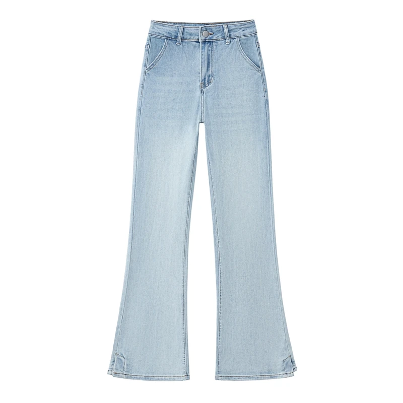 2025年夏季新款牛仔裤女士宽松弹力直筒喇叭裤休闲1622