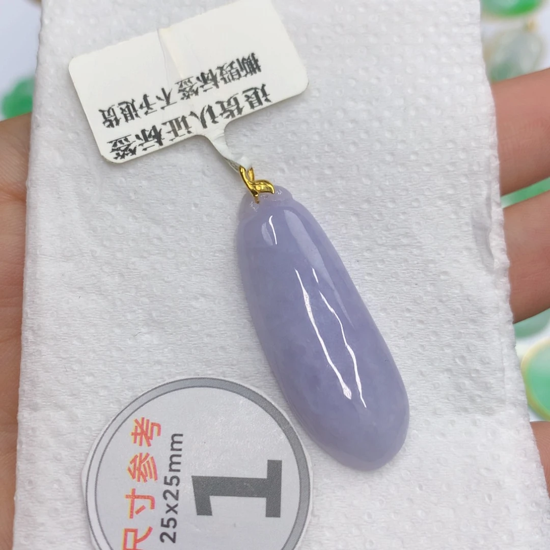 翡翠18K金镶嵌项链棠*棠翡翠