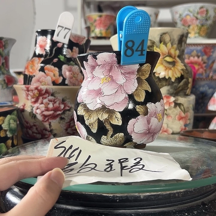 景德镇幸运花盆手绘韩式花盆