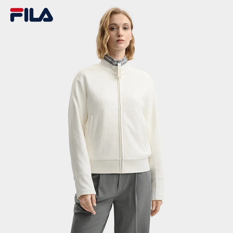 FILA/斐乐女初秋新款【简约时尚休闲百搭】针织长袖外套F11W544501F