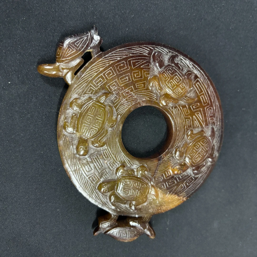 明代和田玉龟纹出廓壁-NX