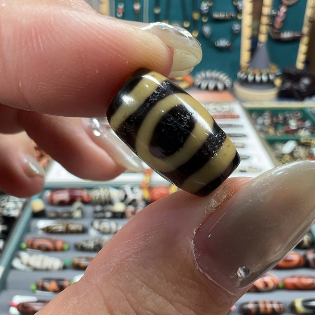 玛瑙/玉髓未镶嵌珠宝半成品老冯牙黄天地桶珠