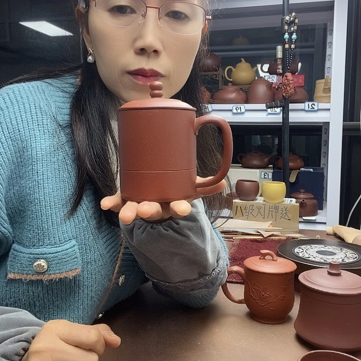 释***年陶办公杯300cc原矿朱泥