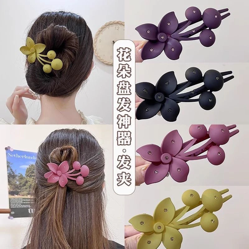 大号花朵头发夹子发卡子网红爆款洋气抓夹女后脑勺盘发鸭嘴夹新款