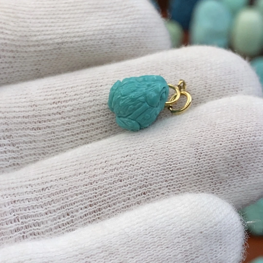 绿松石18K金镶嵌珠宝奇石