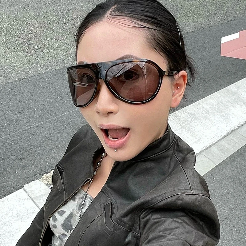 古早感女人味大框防风豹纹蛤蟆墨镜女款潮圆框显脸小适合夏季海边