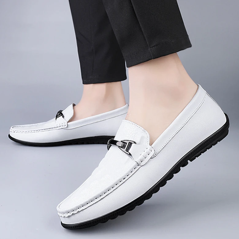 豆豆鞋男士2025新款皮鞋男软底软皮鞋子爆款夏季透气一脚蹬休闲鞋