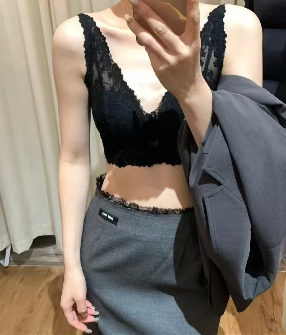 JEKUNI/桔古鸟【时髦精髓】佐熙私服蕾丝无痕美背法式性感薄款夏季