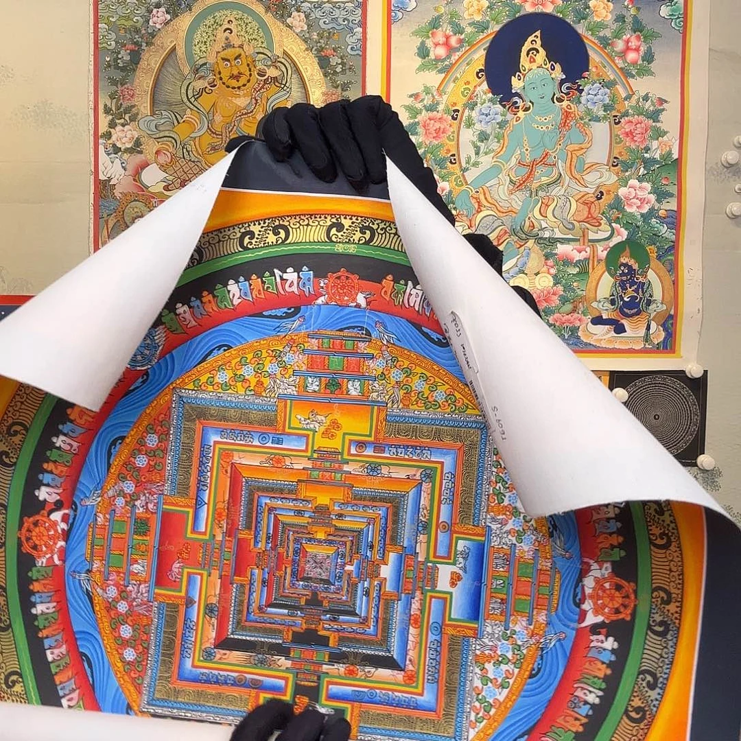 卷轴画纯手绘唐卡坛城50厘米左右