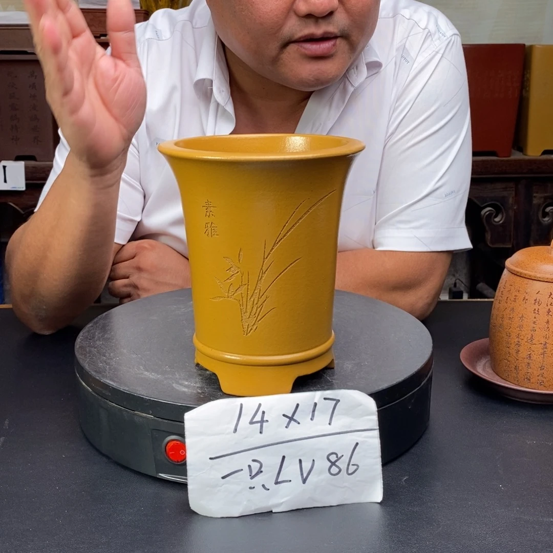 紫砂花盆货号一只LV86