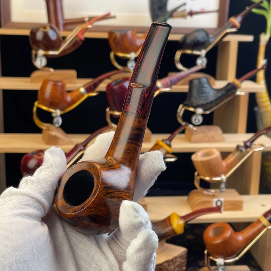 石楠木手工烟斗扁杆苹果