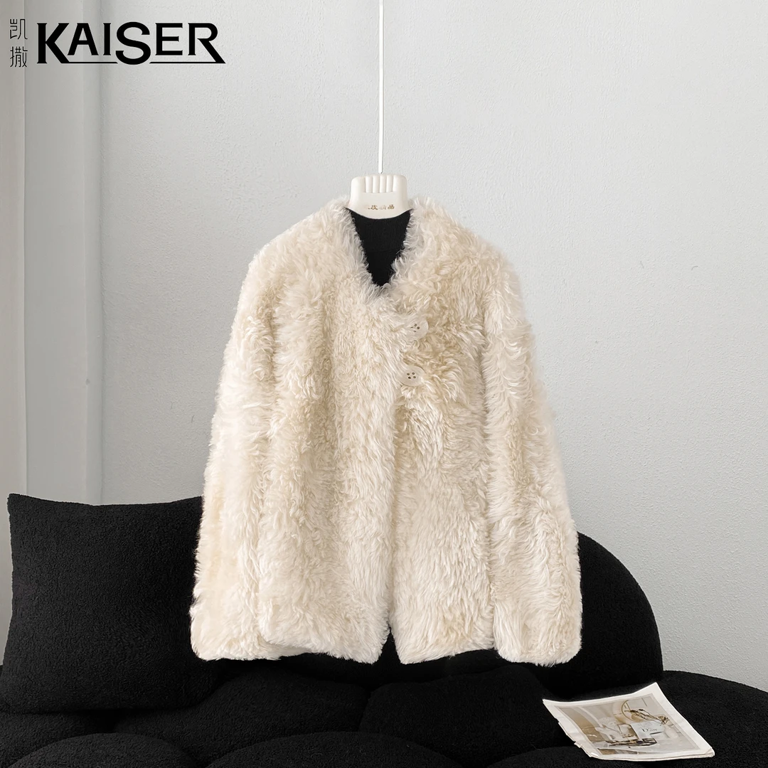 KAISER/凯撒4R2391托斯卡纳绵羊皮毛一体简约潮流百搭保暖外套