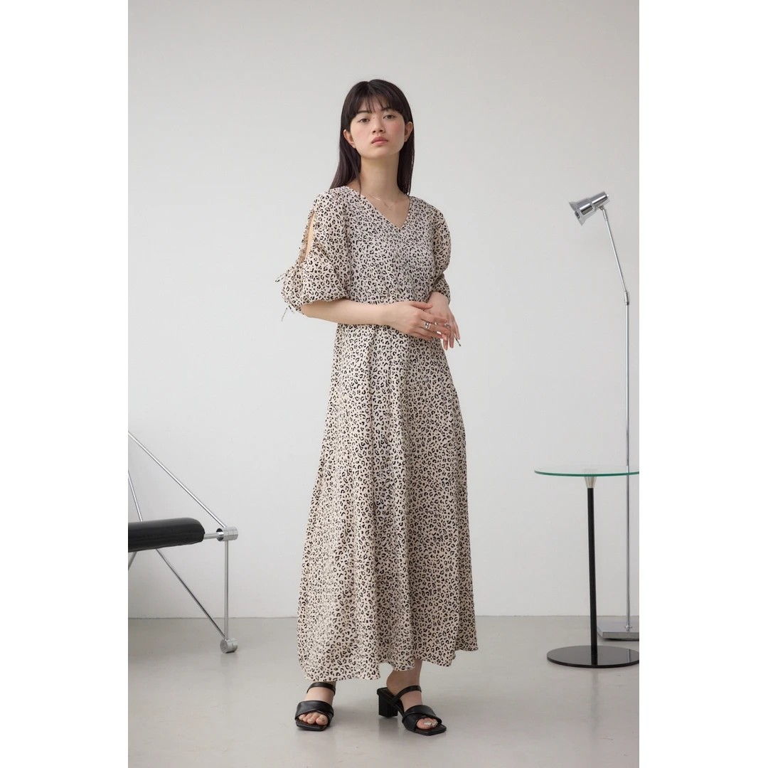 【MonTendre】A 夏季新款 气质优雅千金风印花贵系泡泡袖连衣裙