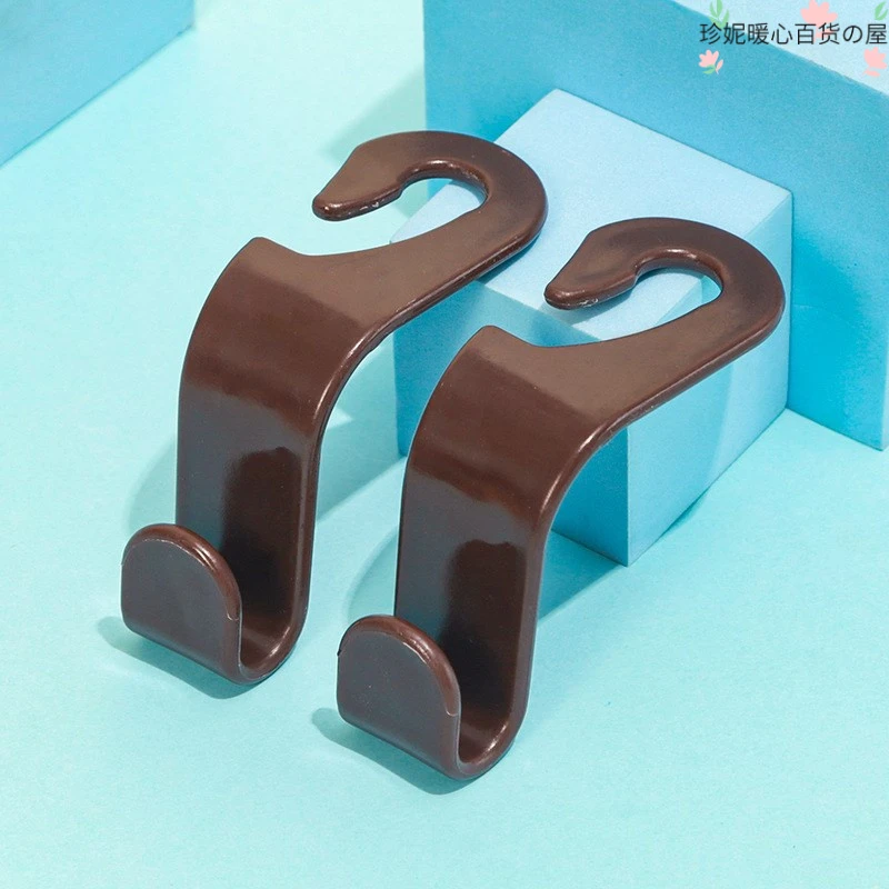 简约多功能免打孔免安装不锈钢加固汽车座椅背挂钩车载装饰用品