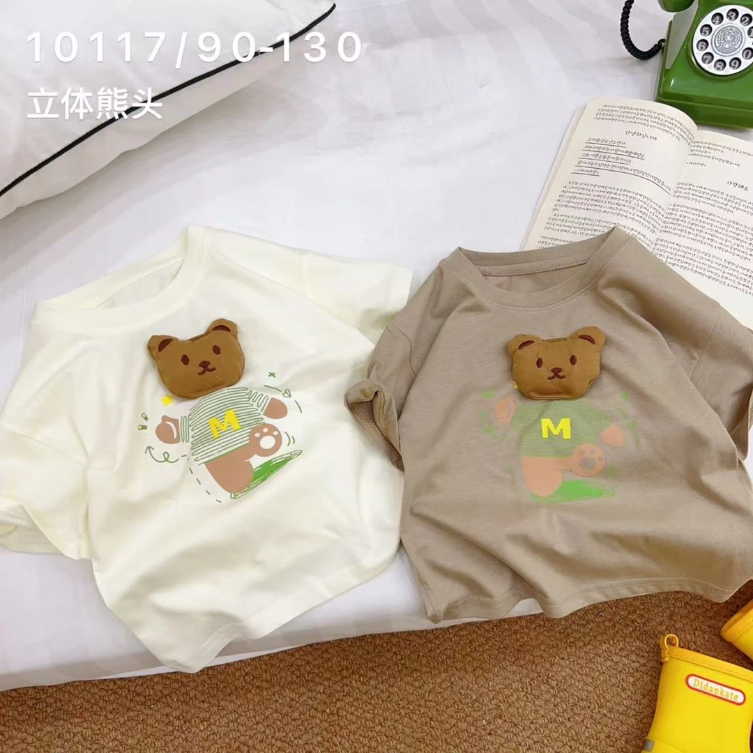 5690男女童休闲短袖T恤夏季儿童上衣宝宝百搭半袖