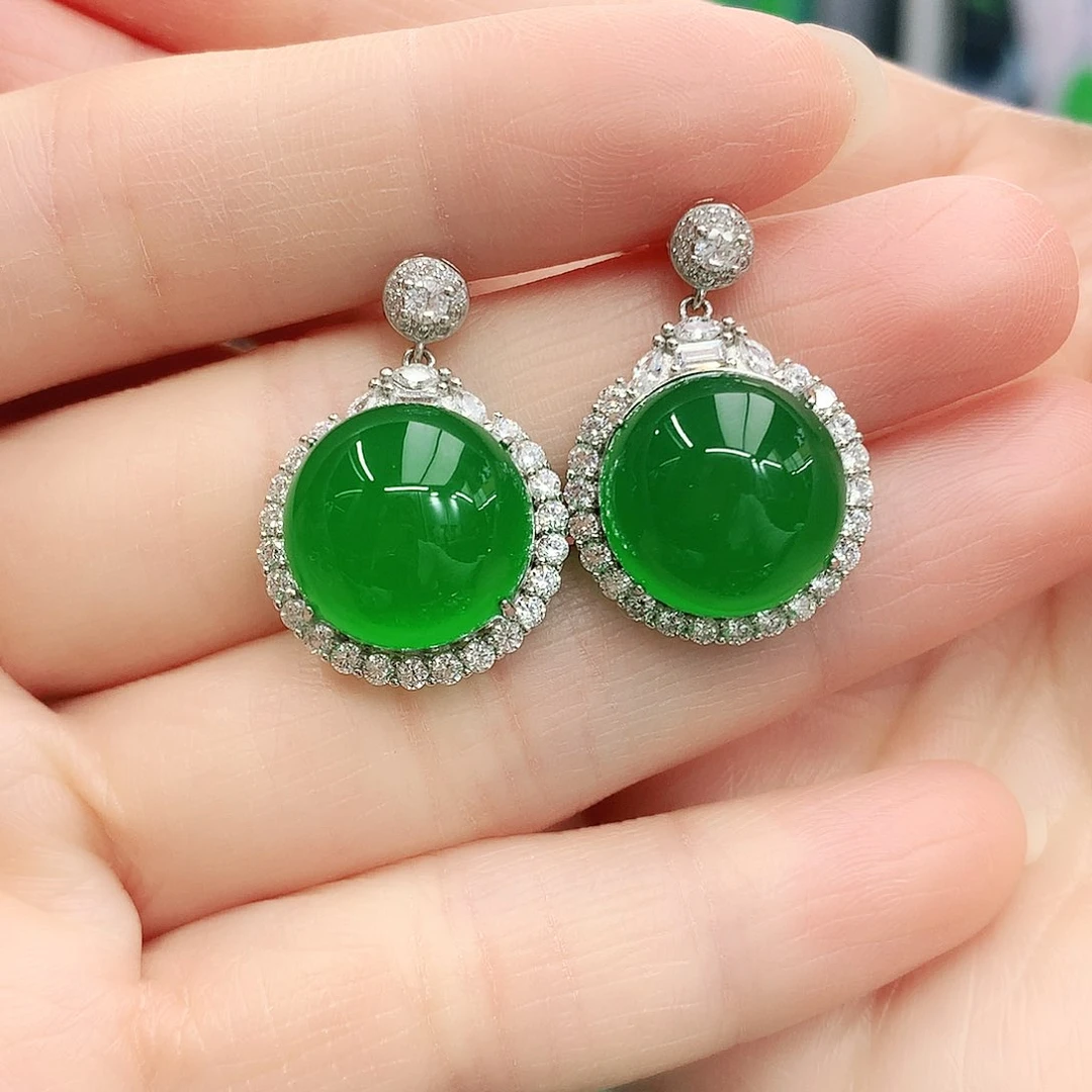 银S925镶嵌耳坠玛瑙/玉髓