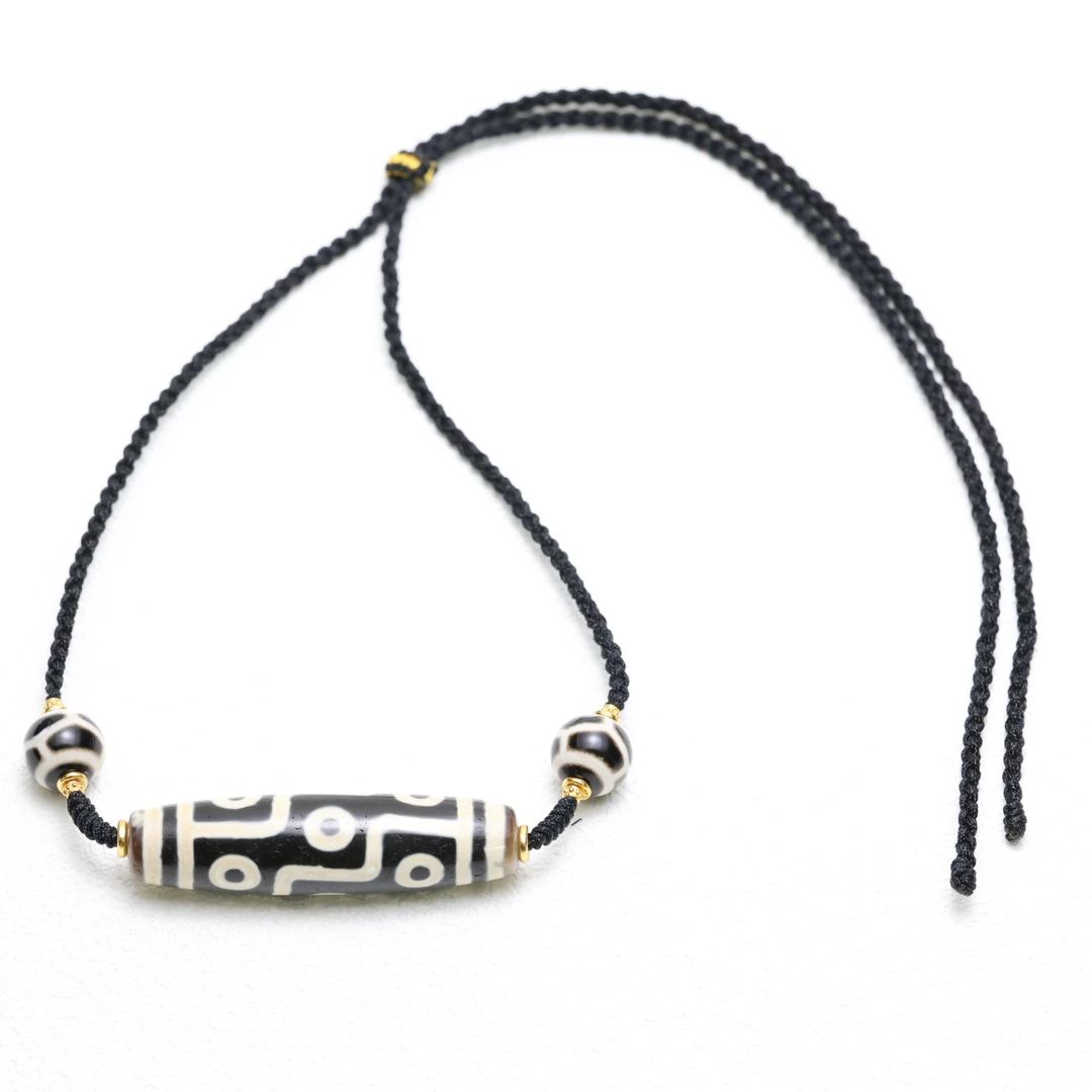 真品折线九眼天珠项链 男女同款 尺寸约50*13mm左右