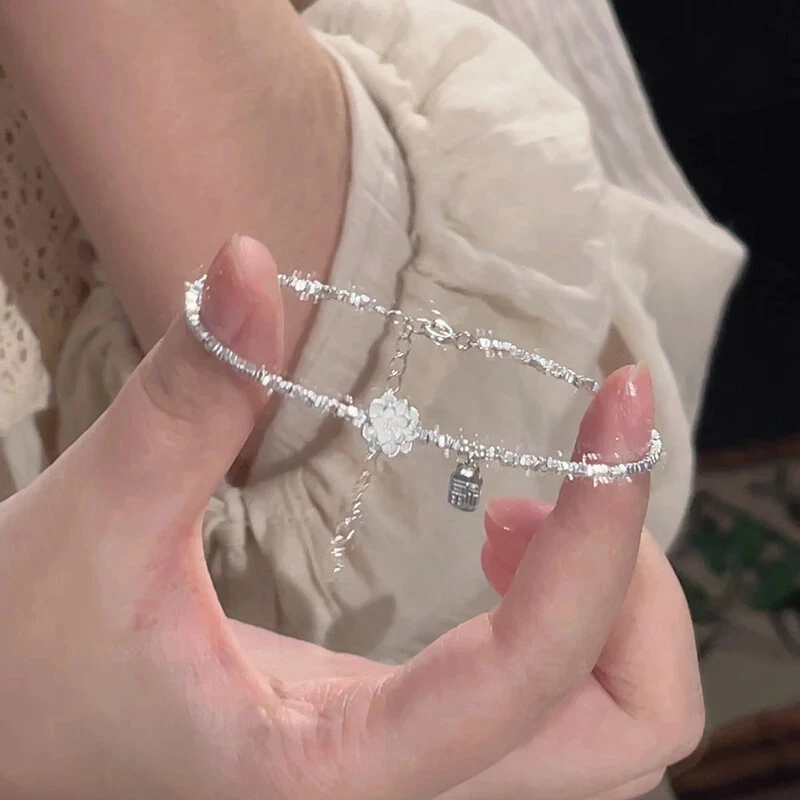 足银手链 正品925银莲花碎银手链女新款时尚轻奢百搭送闺蜜女友礼