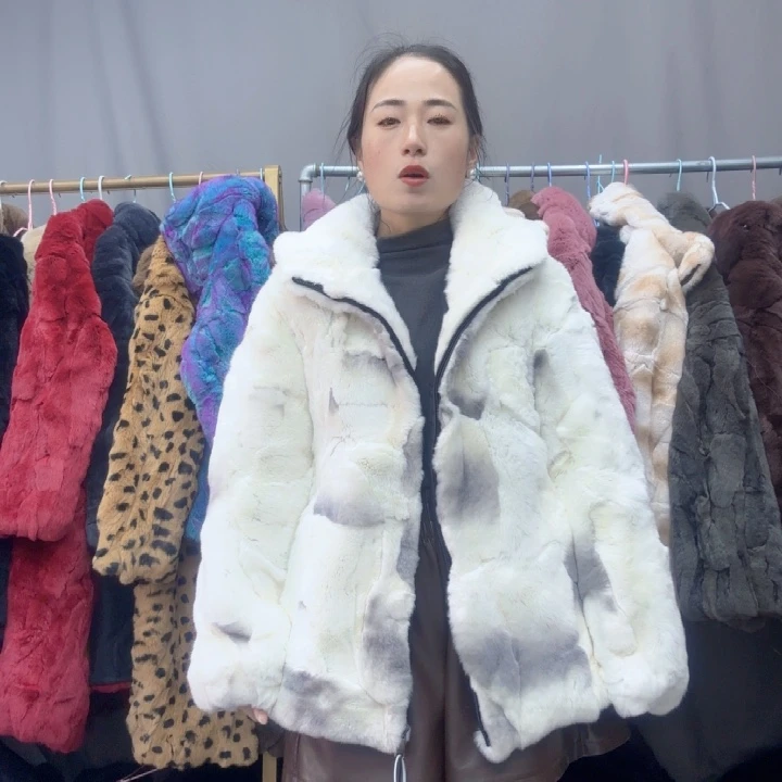 1*白色龙猫花短款连帽l