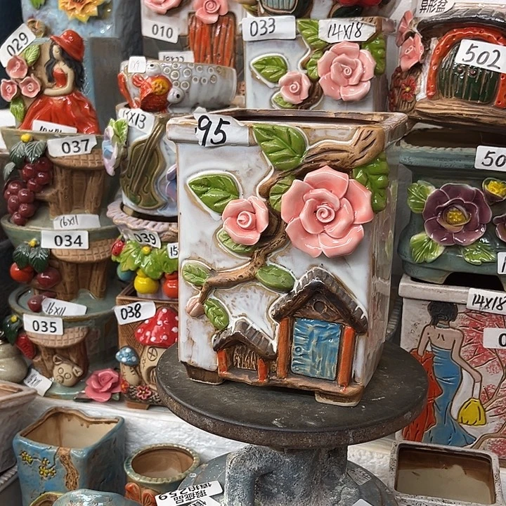 粗陶材质多肉花盆