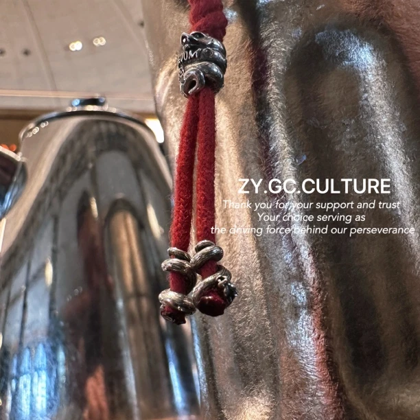 925银银制品 子鈺國潮原创金鳞客线束弟子珠套装福瑞兽巳巳如意