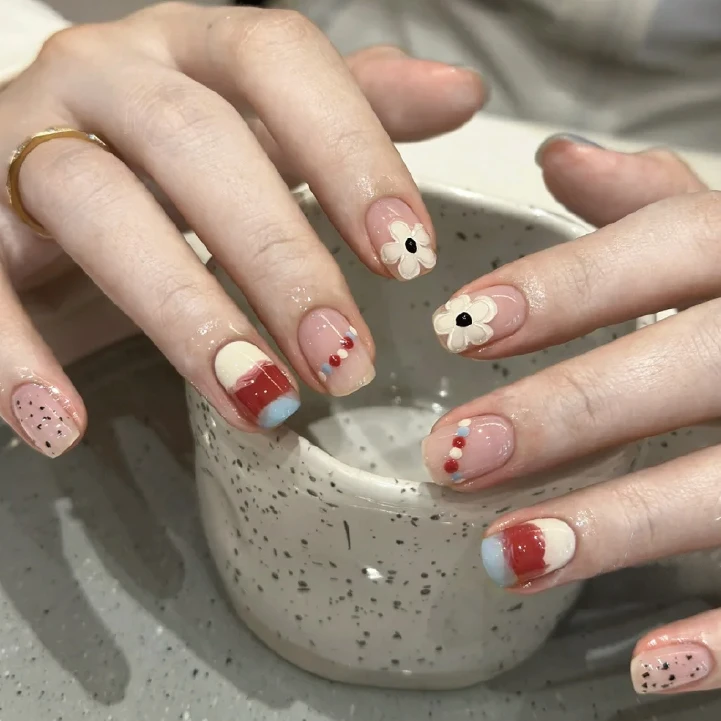 【Q05】免烤灯全固化凝胶美甲贴纸网红同款5d浮雕指甲贴纸女孩ins