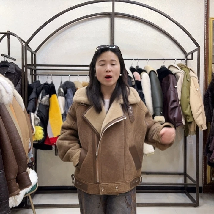 真皮皮衣皮毛一体140斤以内备注身高体重