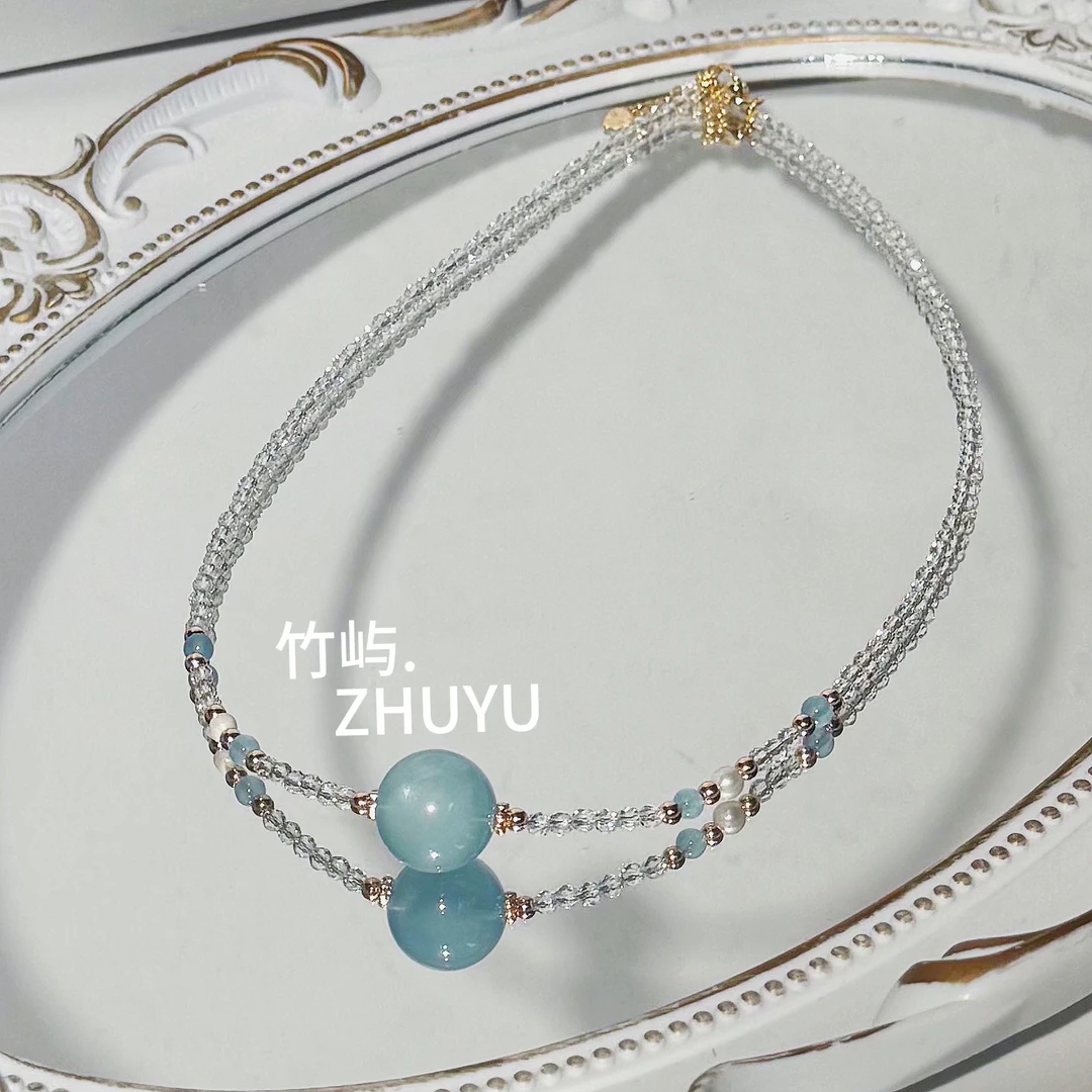 【鲸鱼之泪】海蓝宝项链（多样性发一）
