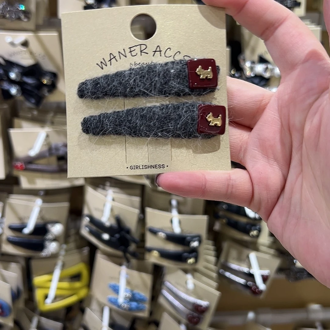 布艺非金属红色狗狗拜拜夹