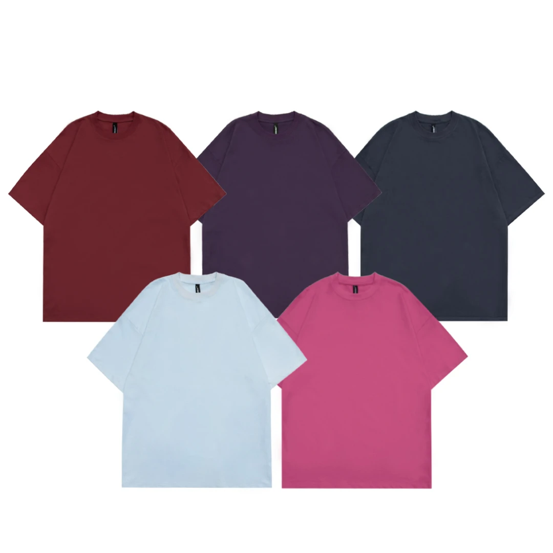 聪明陈 美式潮牌简约纯色百搭T恤男夏季半袖宽松短袖