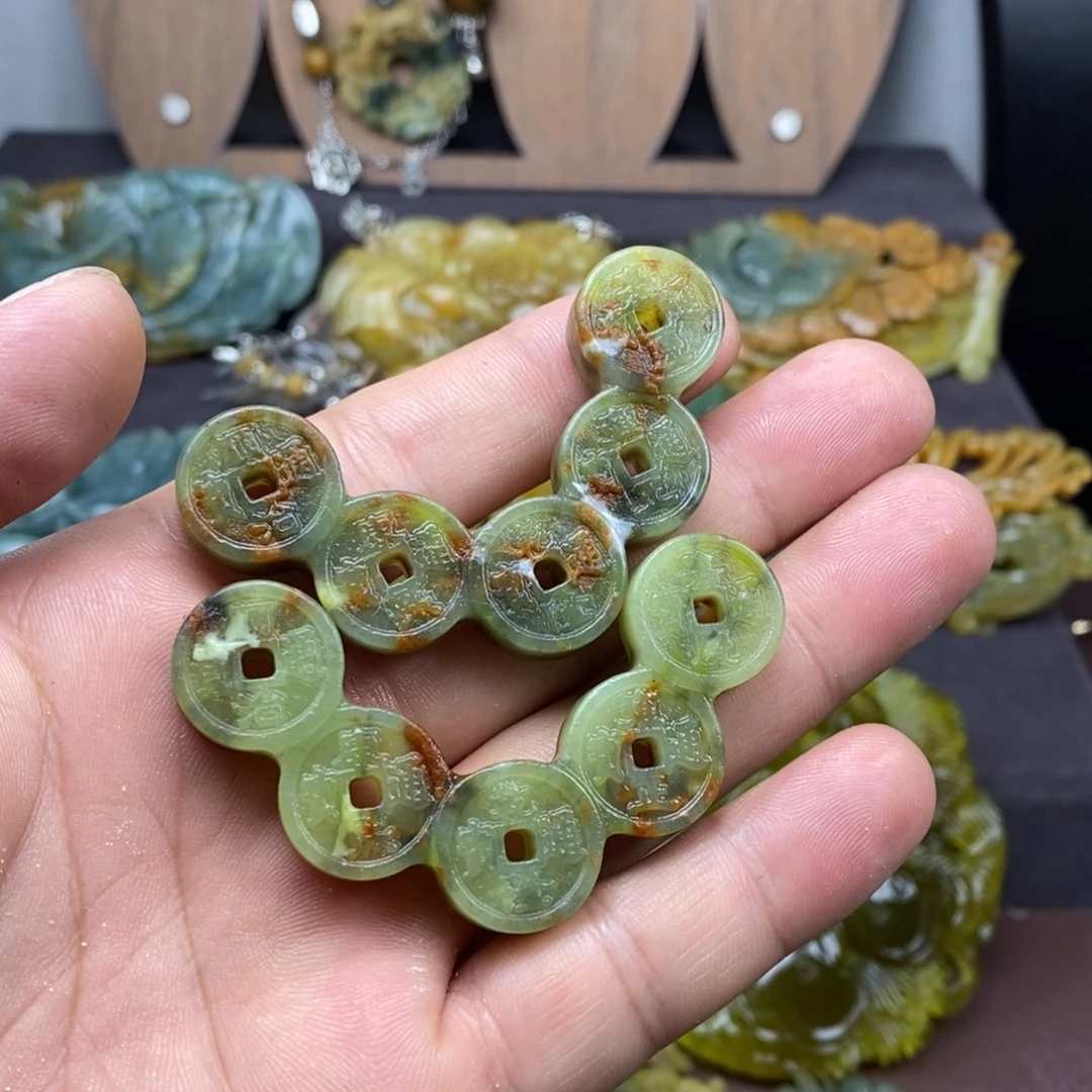 蛇纹石玉未镶嵌吊坠(不含链)