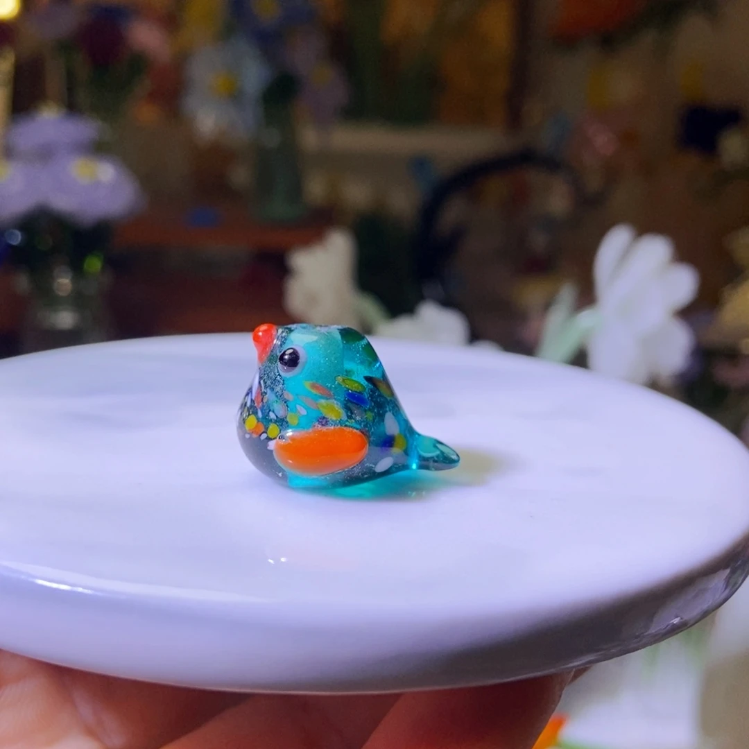 琉璃手工艺品小鸟