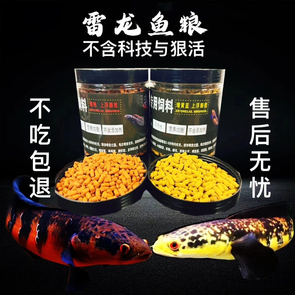 雷龙牙鱼地图水虎龙鱼等食肉鱼上浮发色鱼粮高蛋白螺旋藻老炮水族