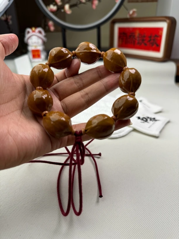 南乔铁核22×27三花大尺寸毕业款梅林铁核手串橄榄核素串